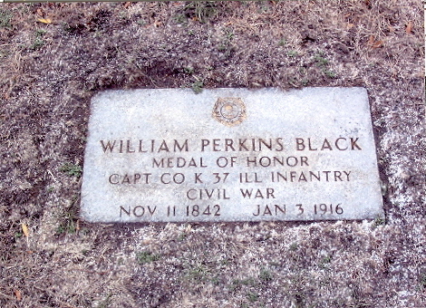 Medal of Honor Recipient Captain William Perkins Black Headstone